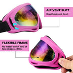SixYard Ski Goggles, Motorcycle Goggles, 3 Pack Snowboard Snow Goggles for Men Women Adult Youth (Style 2)